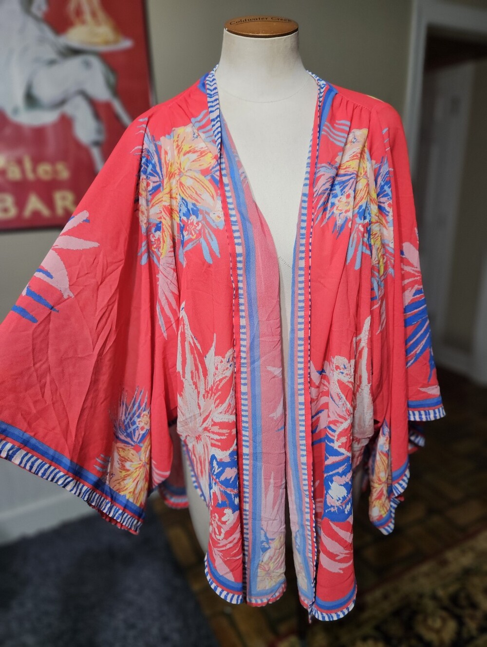 Flying Tomato Wide Sleeve Kimono Small Medium